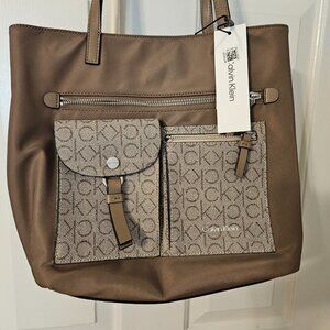 Calvin Klein large beige handbag